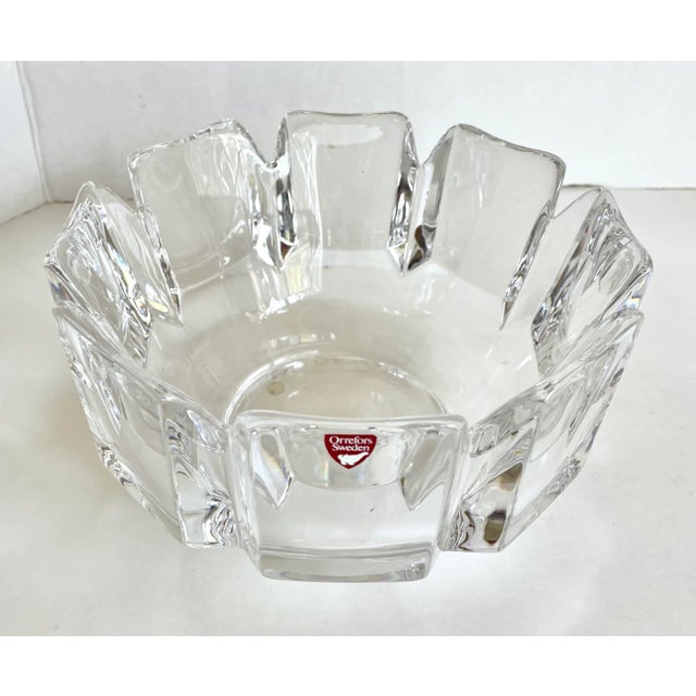 Vintage Orrefors Crystal Corona Bowl by Lars Hellsten | Chairish