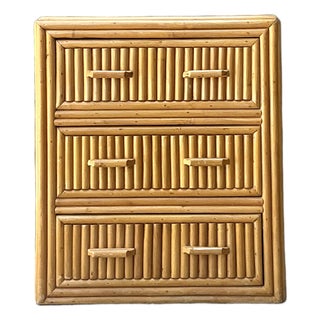 Vintage Stacked Rattan Chest of Drawers For Sale