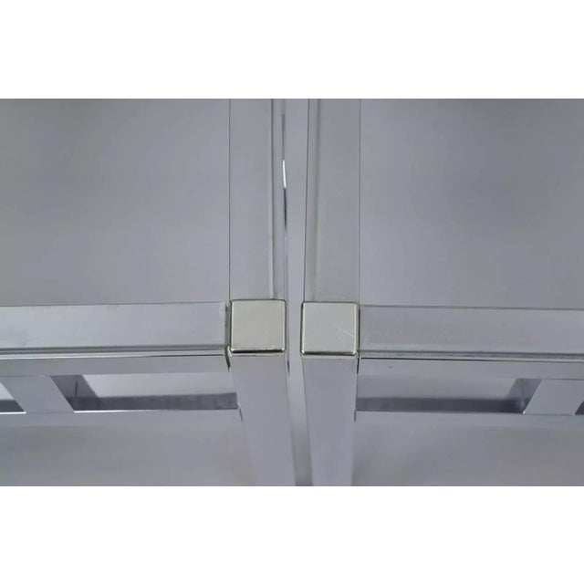 Silver Late 20th Century Mid Century Modern Baughman Style Chrome & Glass Rectangle Side Tables - a Pair For Sale - Image 8 of 11
