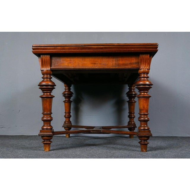 Brown Vintage Wood Dining Table, Late 1800s For Sale - Image 8 of 18