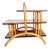Three Level Rattan & Wood Side Table For Sale