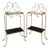 Vintage Side Tables in Gilt Metal with Glazed Ceramic Tops, 1960s, Set of 2 For Sale