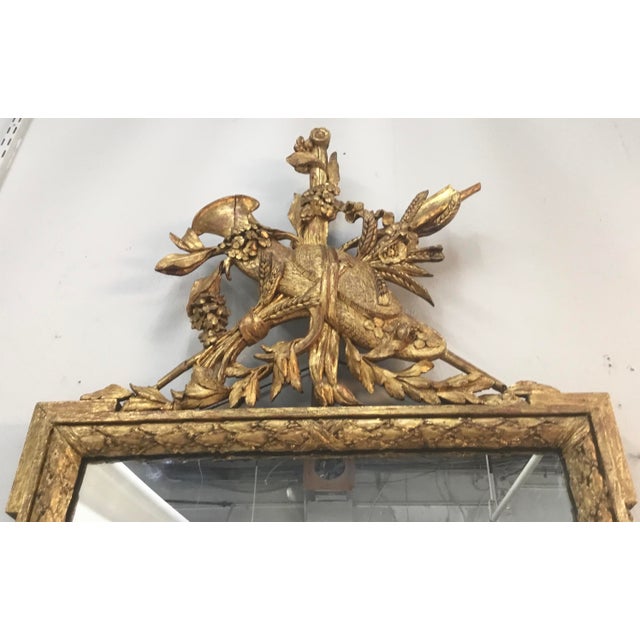18th Century French Louis XVI Gilt Wood Pier Mirror For Sale - Image 4 of 13