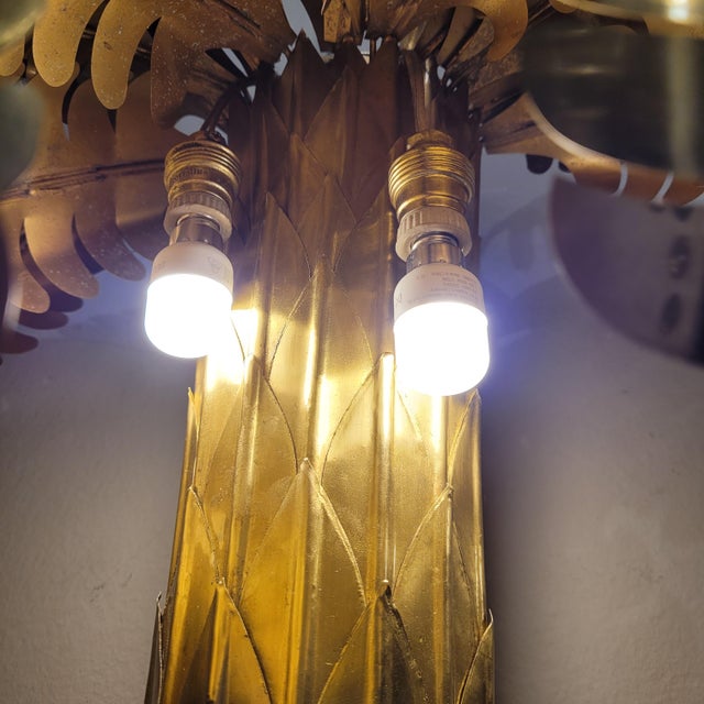 Palm Tree Lamps in Gilt Brass by Christian Techoueyres for Maison Jansen, France, 1970s, Set of 2 For Sale - Image 17 of 18