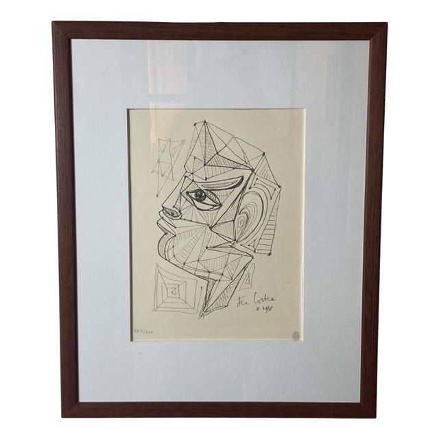 Jean Cocteau, Surrealist Face of Apollo, 1960s, Lithograph For Sale