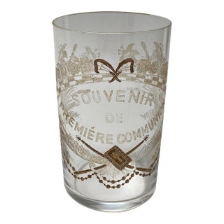 Engraved French Antique Glass From Normandie France. For Sale