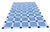 Handmade Cotton Vegetable Dyed Rug, Sky Blue and White Tile Geometric Dhurrie-6'x9' For Sale - Image 10 of 18