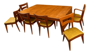 1950s Heywood Wakefield 13 Piece Dining Set- Original Finish- Dog Biscuit