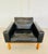 Vintage Danish Black Leather & Oak Lounge Chair by Poul M Volther for Erik Jørgensen, 1960s For Sale - Image 4 of 18
