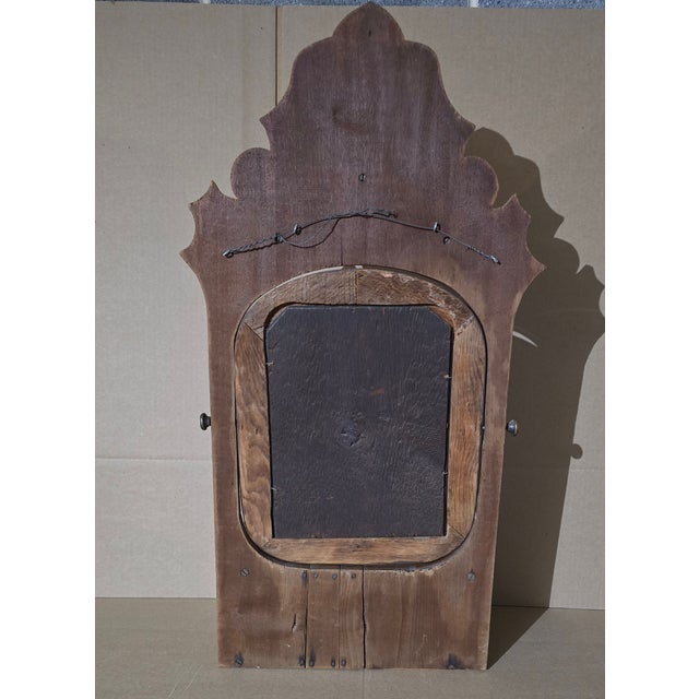 Antique Victorian Carved Wall Hanging Shaving Swing Mirror With Drawer For Sale - Image 14 of 17