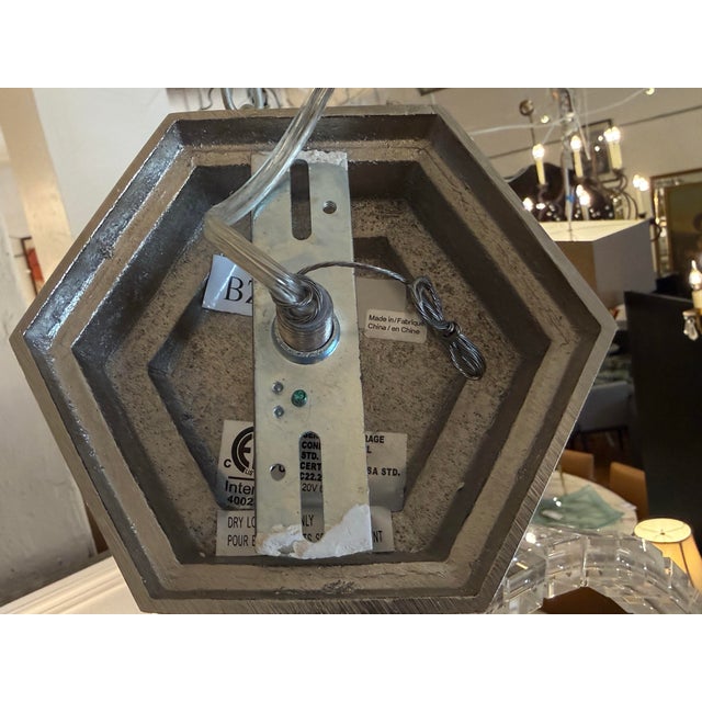 Visual Comfort Signature Crystal Cube Six-Light Chandelier For Sale - Image 12 of 12