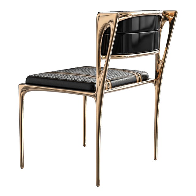 "Devonshire" Chair With Bronze and Tailor Made Leather For Sale - Image 11 of 11