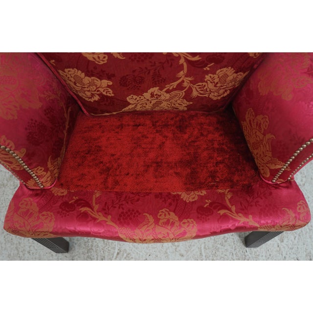 1990s Stickley Colonial Williamsburg Chippendale Style Wing Back Easy Chair For Sale - Image 16 of 18