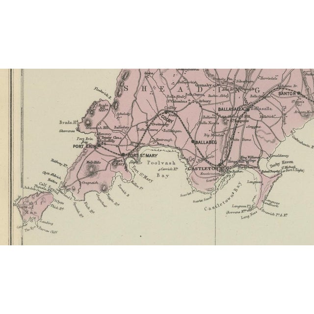 Antique Isle of Man Map, 1885 For Sale - Image 3 of 9