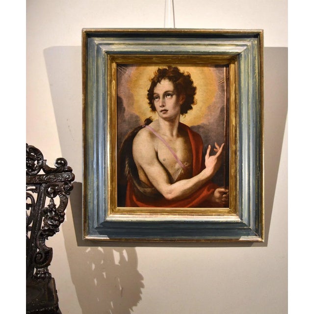 Florentine School Artist, St. John the Baptist, 1500-1600, Oil on Canvas For Sale - Image 14 of 16