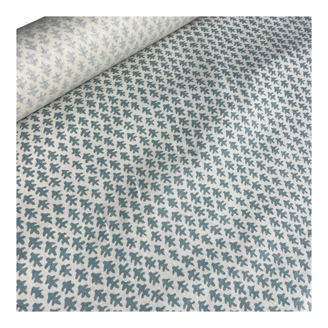 Sister Parish Burmese in Seafoam Linen Cotton Fabric- 6 Yards For Sale