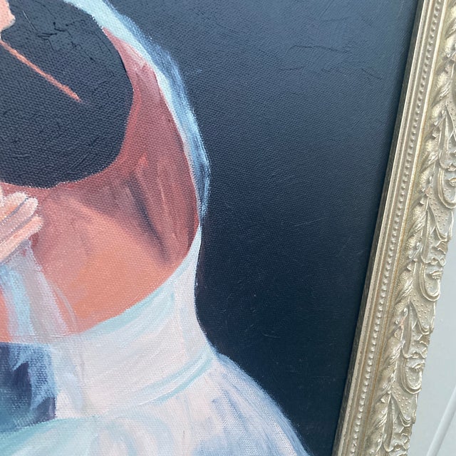 Mid-Century Ballet Dancers Oil Painting by C. D. Walsh - Ornate Gold Frame For Sale - Image 6 of 12