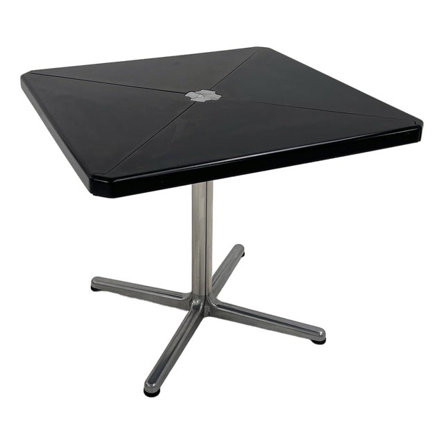 Black Plana Folding Table attributed to Giancarlo Piretti for Castelli, 1970s For Sale