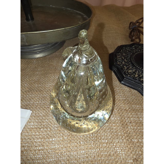 Mid-Century Modern Murano Glass Pear With Controlled Bubbles For Sale - Image 3 of 6