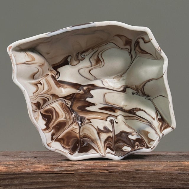 Vintage Marbleized Studio Craft Ceramic Bowls (Set Of 4). Four abstract expressionist Marbleized ceramic bowls. Each one...