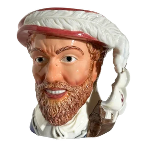 Vintage Porcelain Jug, Sir Francis Drake by the Maritime Trust, Franklin Porcelain Studio 1984