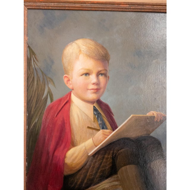 Paper Mid-Century American Portrait of a Boy by Lorentz Kleiser For Sale - Image 7 of 15