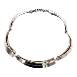 Sterling Silver Modernist Necklace by Jules Brenner