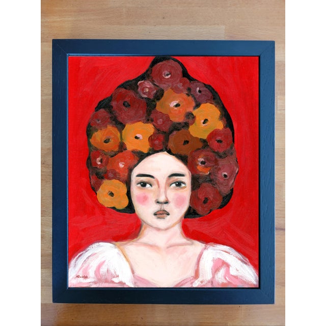 Autumn, Mid Century Modern Impressionist Portrait Oil Painting by Alexandra Swistak For Sale - Image 6 of 6