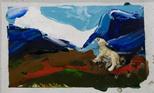 Untitled - Lamb - Original Mixed Media by Mario Schifano - 1995 1995
