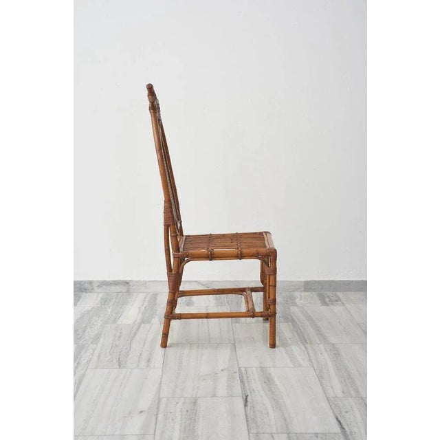 1980s Vintage Bamboo Dining Set, 1980, Set of 7 For Sale - Image 5 of 8