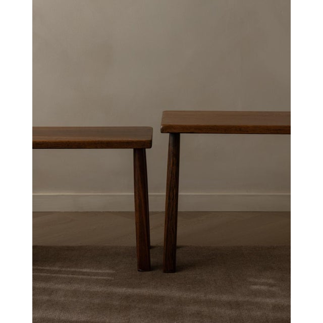 Wood Vintage Oak Nesting Tables, 1970s, Set of 3 For Sale - Image 7 of 18