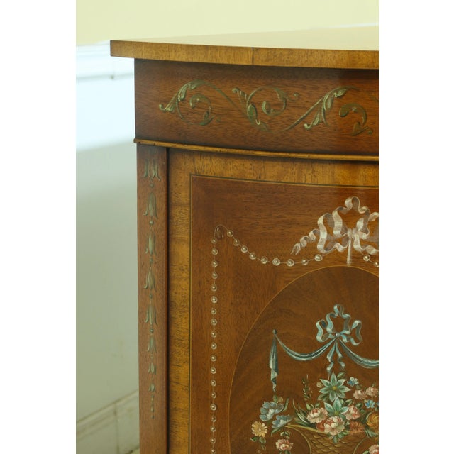 Adams Paint Decorated 1/2 Round Commode For Sale - Image 10 of 11