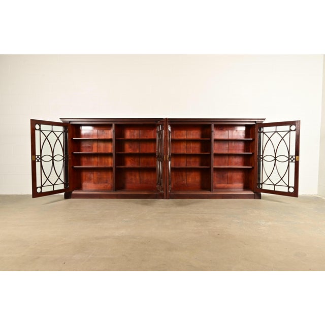 R. J. Horner Style Antique American Empire Monumental Carved Mahogany Quadruple Bookcase Cabinet, Circa 1890s For Sale In South Bend - Image 6 of 14