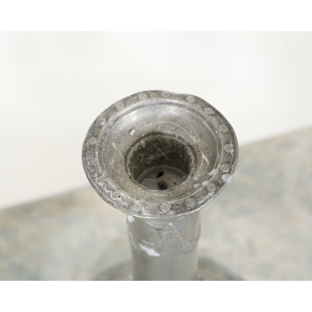 Metal Vintage Tin Candlesticks, 1770s, Set of 2 For Sale - Image 7 of 8