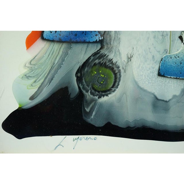 Luis Guevara Moreno, Abstract-Surrealist Oil Lamps, Mixed Media Painting, 1970s For Sale - Image 10 of 18