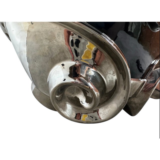 Dolbi Cashier 1980 "New Regency" Chrome & Ceramic Centerpiece For Sale - Image 9 of 12