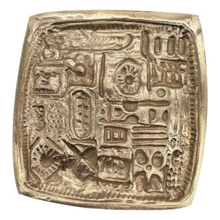 Paul Evans Style Mid Century Brutalist Bronze Cabinet Handle Pull For Sale