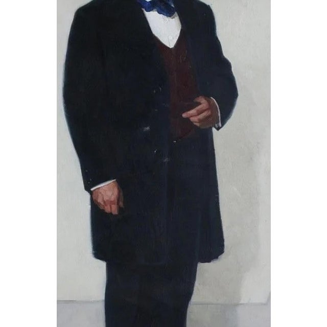 Karl Marx Portrait, Antique Oil Painting, Socialist Realism Art 200-130 For Sale - Image 4 of 6