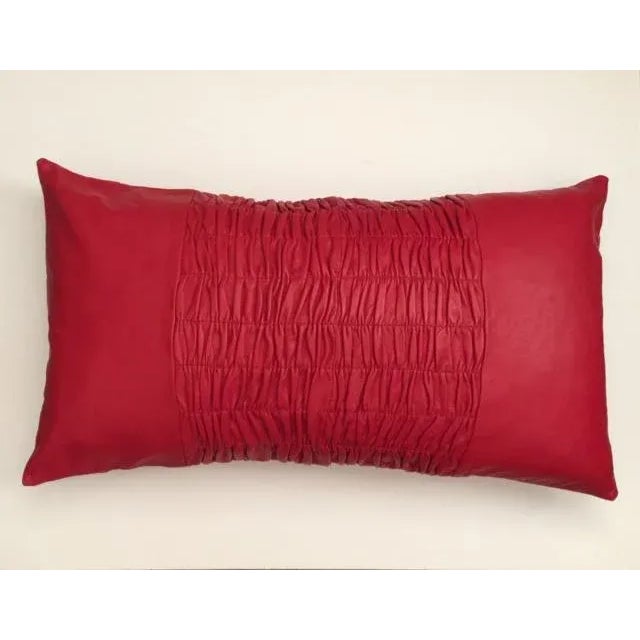 2020s Modern Ruched Leather Pillow Cover For Sale - Image 5 of 5
