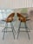 Mid-Century Modern Attributed to Arthur Umanoff Rush Seat Wire Bases Bar Stools Circa 1970s - Set of 2 For Sale - Image 3 of 10