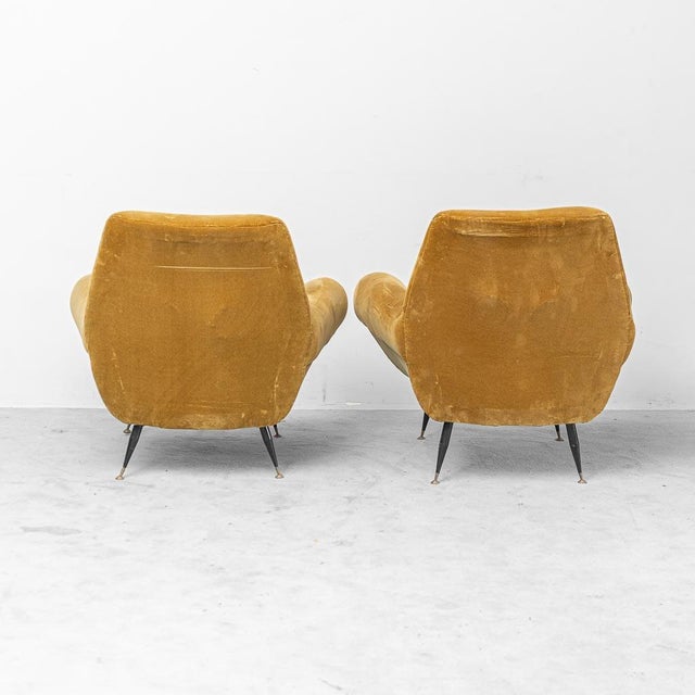 Textile Velvet Armchairs by Gigi Radice, 1950s, Set of 2 For Sale - Image 7 of 11