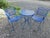 Vintage Wrought Iron Patio Set Painted Ford Blue, 3 Pieces For Sale - Image 17 of 18