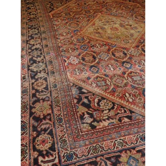 1920s Vintage Hand Knotted Persian Mahal Antique Rug- 9′6″ × 13′ For Sale - Image 4 of 13