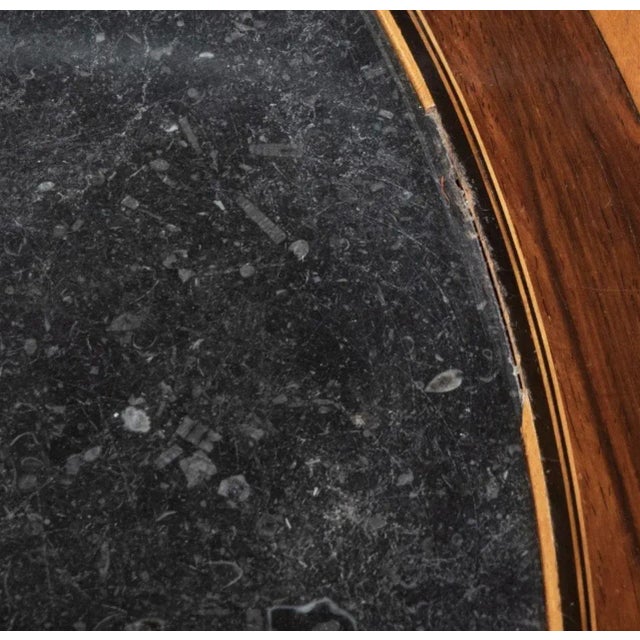 Empire Style Mahogany Table With Inset Fossilized Marble Top For Sale In Boston - Image 6 of 10