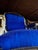 1980s Bright Blue Cushioned Accent Chair For Sale - Image 4 of 6