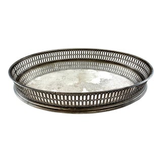 Vintage Italian Silverplate Pierced Gallery Tray by Wil For Sale