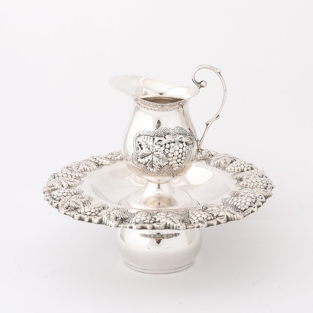 Silver Mid-Century Modernist Sterling Silver Grape & Vine Motif Mayim Achronim For Sale - Image 8 of 17