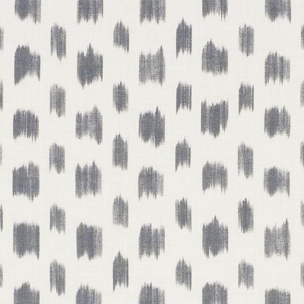 Sample - Schumacher Izmir Ikat Fabric in Black For Sale