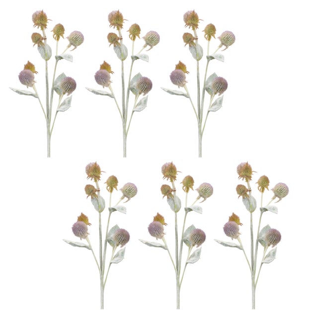 Rustic Thistle Foliage Spray (Set of 6) For Sale - Image 3 of 3