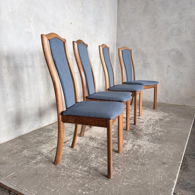 Danish Teak and Oak High-Back Dining Chairs from Skovby, 1970s, Set of 4 For Sale - Image 4 of 7